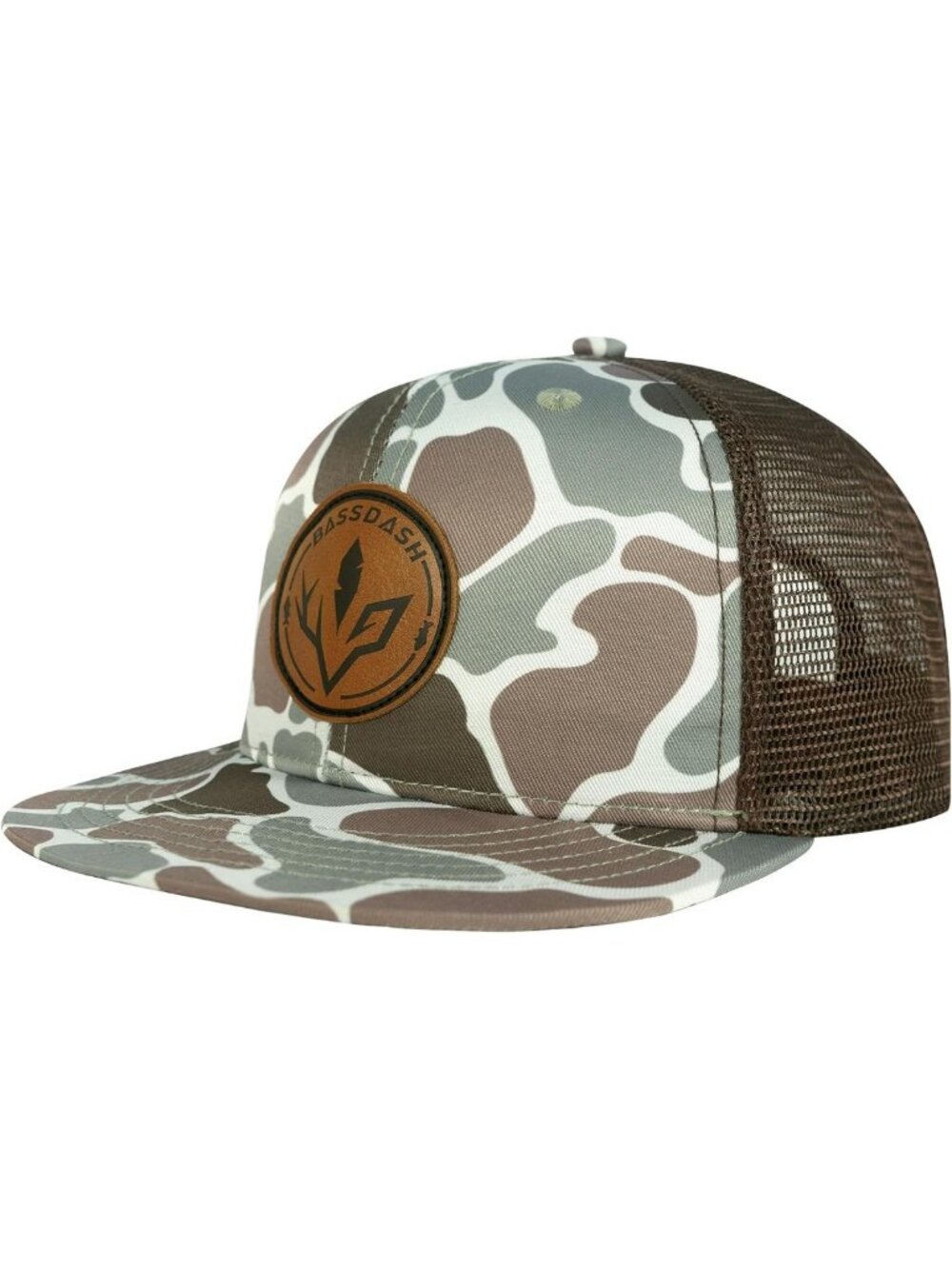 Flat Brim Trucker Cap Adjustable Snapback Hat Mesh Back for Men & Women